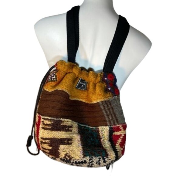 Boho Artistic Patchwork Sweater Bag – One-of-a-Kind Upcycled Susan Todd Tote - Picture 3 of 16